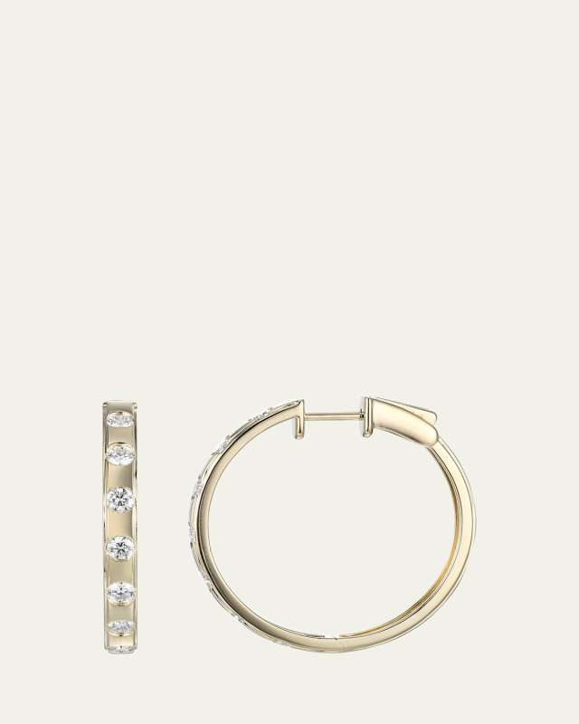LEGGO 14K Gold Diamond Hoop Earrings